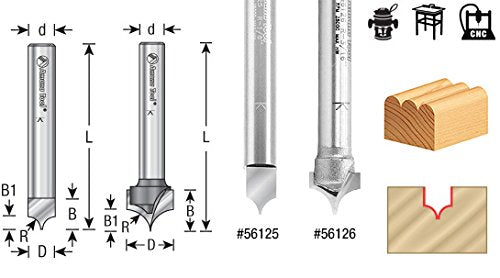 Amana Tool - 56142 Solid Carbide Pt. Cutting Roundover 1/16 Radius x 9/64 Dia x 7/32 x 1