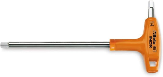 Beta 96TINOX Stainless Steel T-Handle Hex Key Wrench 3/8"| High Torque Ergonomic Allen Wrench with Dual Hex Tips | Drop Prevention Hole | Industrial Strength | Made in Italy