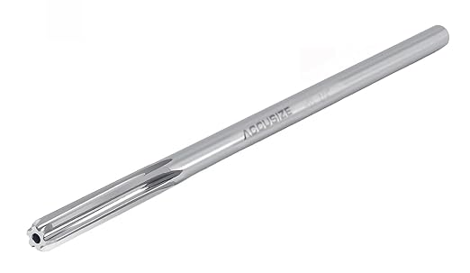 Accusize Industrial Tools 1/4'' H.S.S. Straight Shank Straight Flute Chucking Reamer, Flute Length 1-1/2'', Oal 6'', Right Hand, 6 Flute, 5015-0045