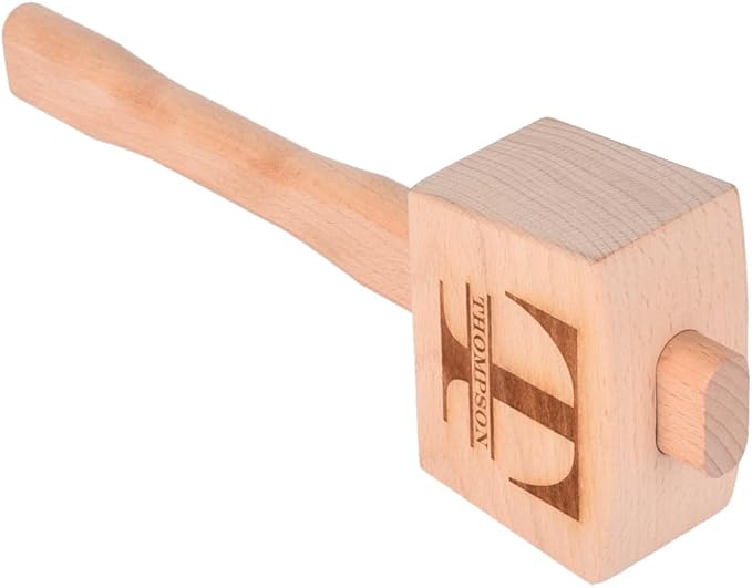 Personalized Wood Mallet, 9.5” Manual Ice Hammer Mallet, Custom Engraved Beech Solid Carpenter Wood Hammer Woodworking Hand Tool