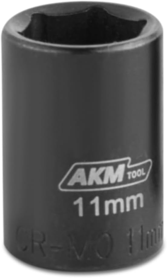 1/4 Inch Drive 11mm Magnetic Impact Socket Set, 1 PCS Metric, 6 Point, Cr-Mo, Square Drive, Magnetic Socket