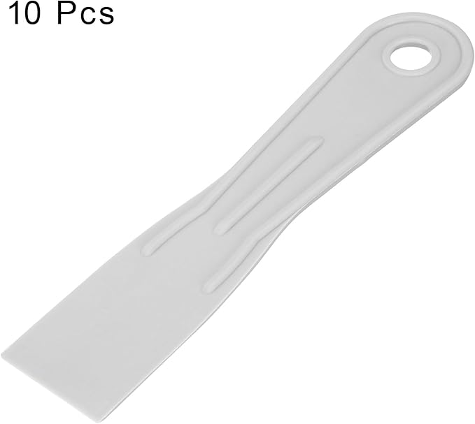 HARFINGTON 10pcs Putty Scraper 1.6" Width 1.7mm Thin Flexible Plastic Putty Knives for Taping Drywall Spreading Painting Wall Scratching Gray