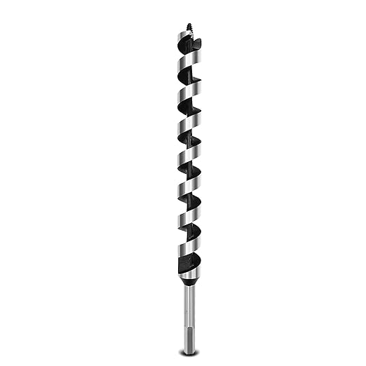 0.98 x 13.8 inch Auger Drill Bit for Wood,25mmx350mm Hex Shank Ship Auger Bit for Soft Wood, Hard Wood, Plastic, Composite Materials and DIY Projects