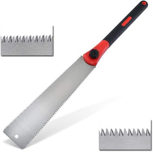 Meichoon Japanese Style Hand Saw - Double Edge Pull Saw, 12.5 Inch Flexible Blade, 25.6 Inch Length