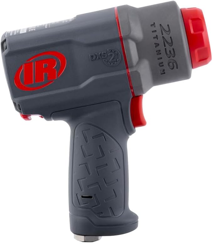 Ingersoll Rand 2236QTIMAX-2 DXS2 1/2" Air Impact Wrench, 2" Extended Anvil, Quiet, 1500 ft-lb Torque, Titanium Hammercase, Friction Ring Retainer, Pistol, Interchangeable Anvil, Multi-functional Tool