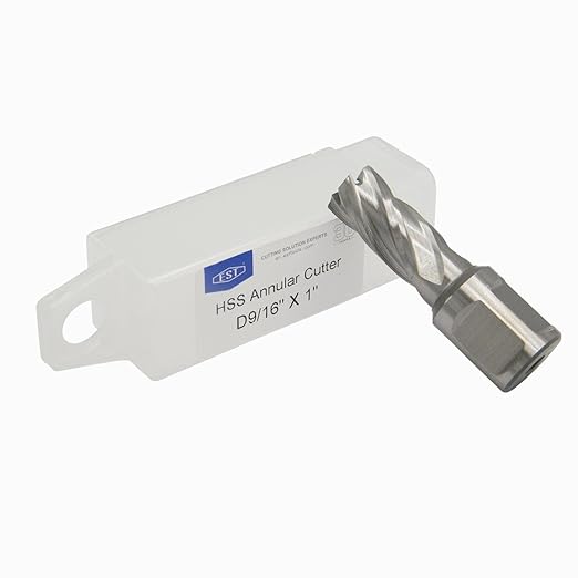 EST HSS M2AL Annular Cutter 1" DOC with 3/4" Weldon Shank for Magnetic Drill Press (D9/16" X 1")
