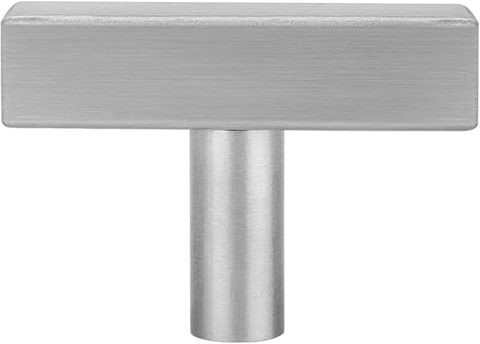Ravinte 25 Pack Cabinet Knobs Brushed Nickel Cabinet Pulls 2 Inch Silver Cabinet Handles Single Hole Square T Knobs for Kitchen Cabinet Handles Satin Nickel Drawer Knobs Handles with Mounting Template
