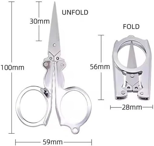 Compact Folding Scissors, TSA-Approved, Stainless Steel Travel Size, 3.9 Inch Unfolded