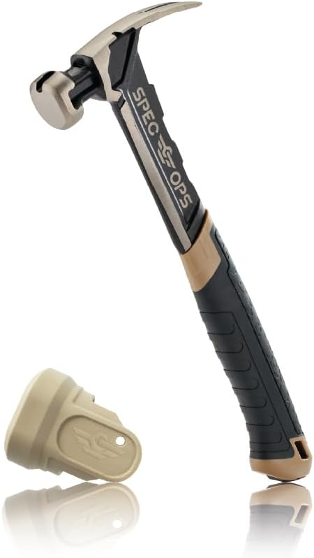 Spec Ops Tools Nailing Hammer, 16 Oz, Rip Claw, Smooth Face, Shock-Absorbing Grip, 3% Donated to Veterans