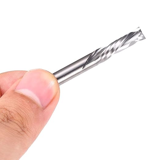 Up & Down Cut Bit 6mm（0.236" Shank, 7/8" Cutting Length Compression Bit Spiral CNC Router Bits End Mill Tungsten Carbide Milling Cutter Set 2 Pack