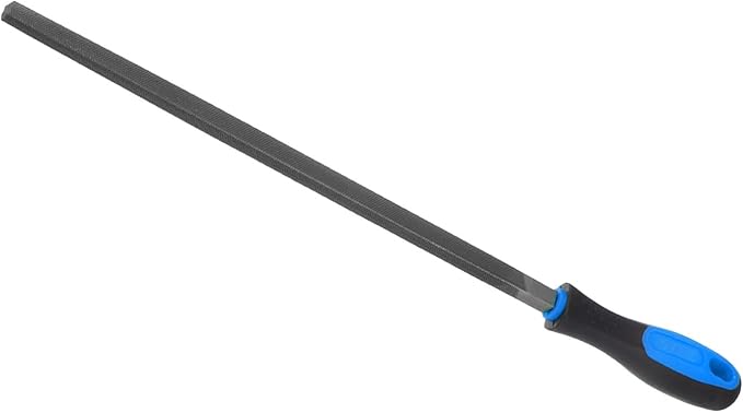 Square File, | 12 Inch File Length |, High Carbon Steel Double Cut File Hand Rasp with Anti-Slip Grip Handle - (Applications: for Shaping Metal Wood Plastic), 1-Piece
