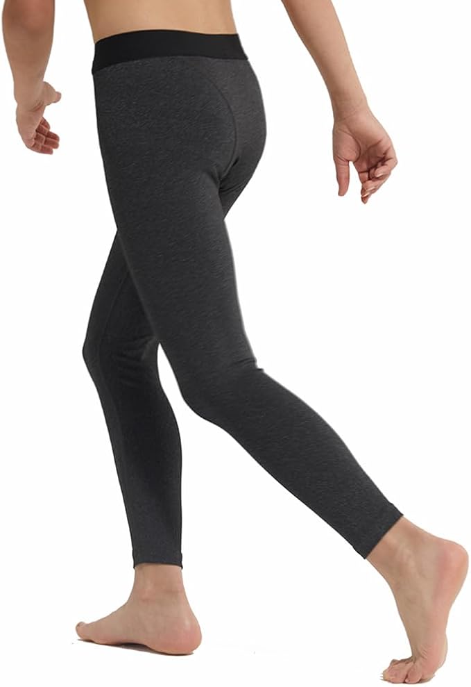 LANBAOSI Youth Boys Compression Leggings Athletic Pants Base Layer Football Workout Tight