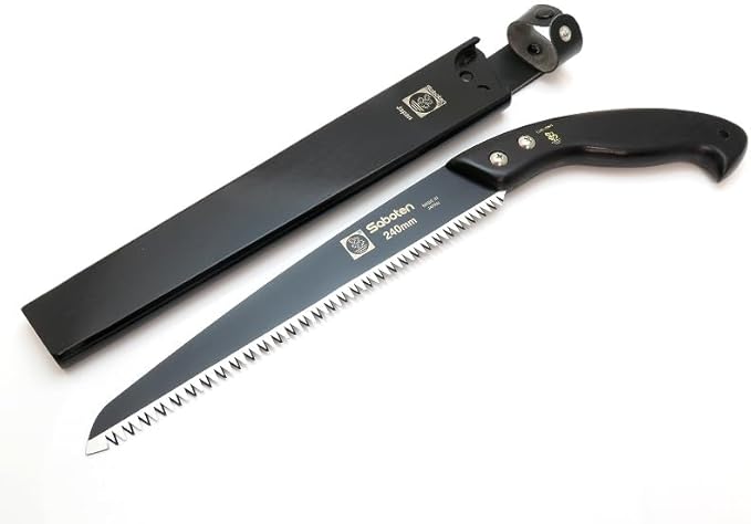 Saboten Japan 9.4" Japanese Pruning Saw ??Fluorine-Coated High-Carbon Steel Blade, Traditional Wooden Handle, Precision Pull Cut Tool for Branches ??forest Originals, Made in Japan