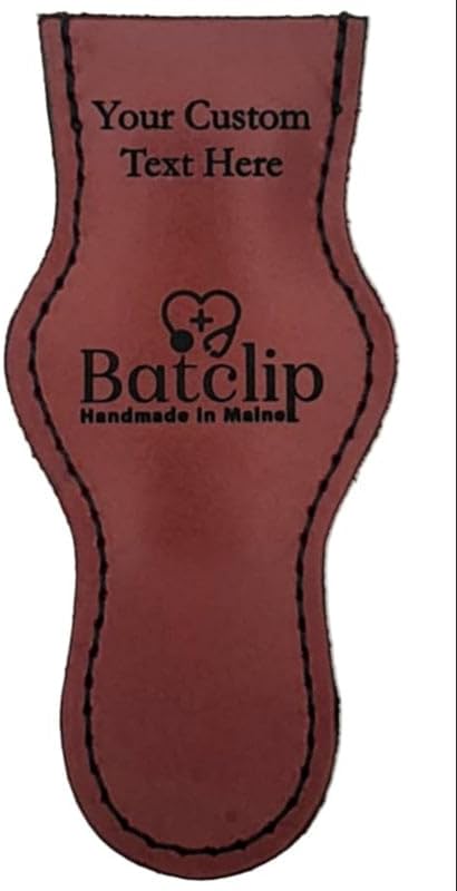 Custom Personalized BATCLIP SHEARS ??Handmade Leather EMT Shears Holster | Custom Engraved | Belt or Vest Clip | Left or Right-Handed | Titanium Shears Included | Made in Maine (Red)