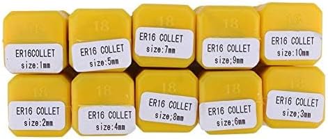 ER16 Collet Set 1-10mm 10 Pcs Self-Release High Clamping Force Spring Collet for CNC Engraving Machine & Milling Lathe Tool (65Mn Spring Steel)