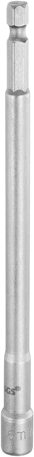 HARFINGTON Nut Driver Drill Bit 6mm Metric Socket 1/4" Hex Shank 5.91" (150mm) Long Magnetic 6-Point Sockets Quick Change CR-V Steel Bolt Setters for Power Drill Drivers