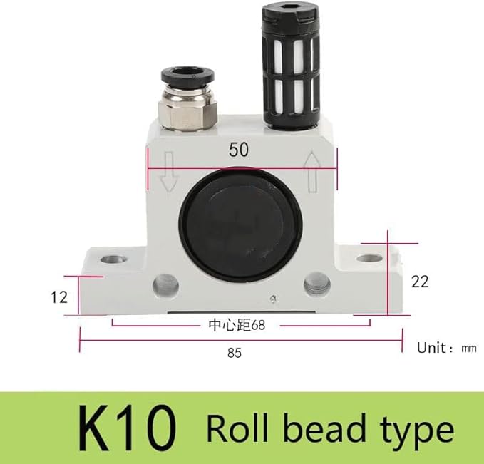 K 1/4'' K10 Thread Pneumatic Vibrator Power Concrete Vibrator Ball Type Aluminum Alloy Air Turbine Oscillator with Silencer