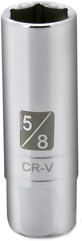 5/8-inch Magnetic Spark Plug Socket 3/8-inch Drive 6-Point Powerful Magnet Retains Spark Plugs Chrome Vanadium Steel