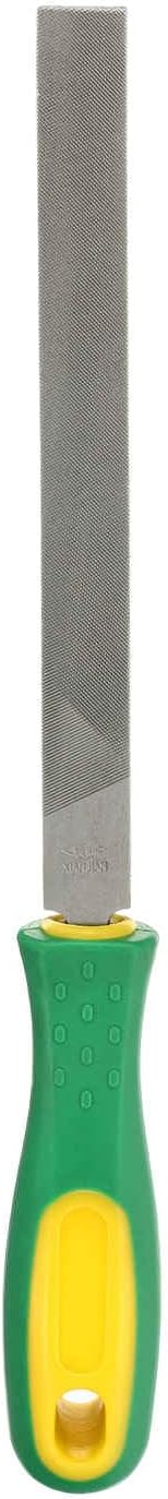 HARFINGTON Flat Medium Cut File 8" Double Cut Teeth High Carbon Steel Hand Rasp File with Plastic Handle for Metal Wood Deburring Removing