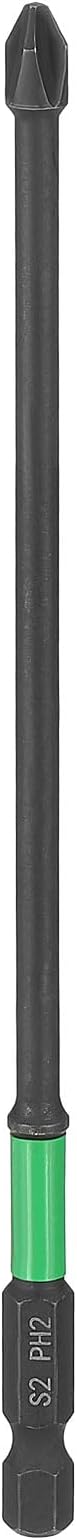 HARFINGTON #2 Impact Phillips Screwdriver Bit PH2 1/4" Hex Shank 6" (150mm) Length 0.17" Rod Magnetic Cross Head Drill Bits S2 Steel Industrial Screw Drivers for Impact Power Tools