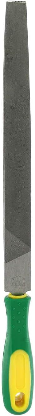 HARFINGTON Tip Thin Cut File 10" Double Cut Teeth High Carbon Steel Hand Rasp File with Plastic Handle for Metal Wood Deburring Removing