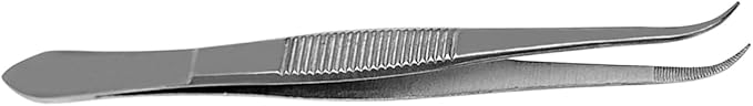 Splinter Forceps - Fine Point - Tweezers Stainless Steel Straight & Curved (Curved 4.50")