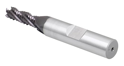 Accusize Industrial Tools Standard Tooth M42 8% Cobalt TiAlN Roughing End Mill, 1/4" Diameter, 3/8" Shank Diameter, 3/4" Flute Length, 1102-0014