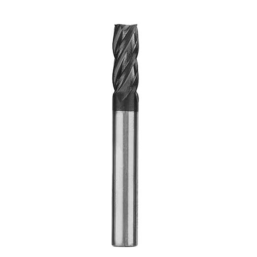 3/8" Carbide Square End Mill, HRC 45 Deg Single End 4 Flute AlTiN Coating Mill Bits