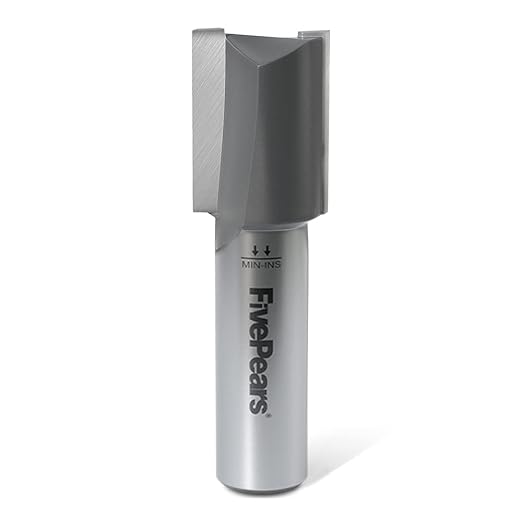 FivePears Straight Router Bits 1/2 Inch Shank Double Flute, 3/4 Inch Cutting Diameter, 1 Inch Cutting Length, Used for Create Groove, Dado or Hollow