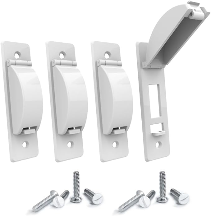 Wall Switch Guard, ILIVABLE Childproof Light Switch Plate Covers Protects Your Lights or Circuits from being Accidentally Turned On or Off by Children and Adults (White, 4 Pack)