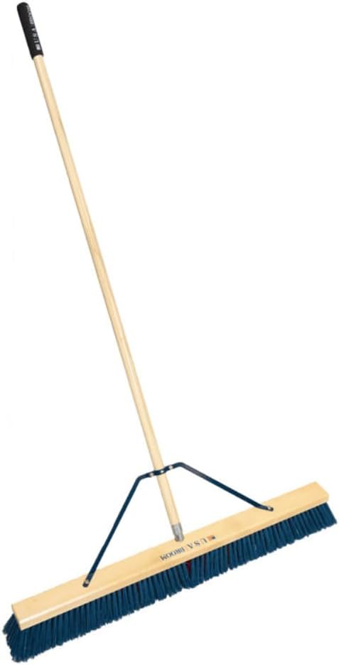 2 Pack Bundle - 24" Everyday Sweep Indoor/Outdoor Push Broom with 60" Handle. Ideal for Garages & Shops. Durable American Made Steel Brackets-All Stainless Steel Hardware. No Plastic. 100% USA Made.