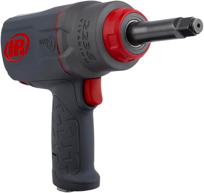 Ingersoll Rand 2236QTIMAX-2 DXS2 1/2" Air Impact Wrench, 2" Extended Anvil, Quiet, 1500 ft-lb Torque, Titanium Hammercase, Friction Ring Retainer, Pistol, Interchangeable Anvil, Multi-functional Tool