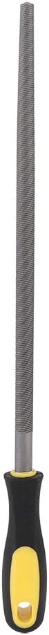 Bastard Cut Mill File, 12in Round Metal Files, Round Mill Steel File Rasp with Plastic Handle, Round Files, T12 Carbon Steel Rat Tail File for Wood, Metal, Plastic (Medium-Tooth)