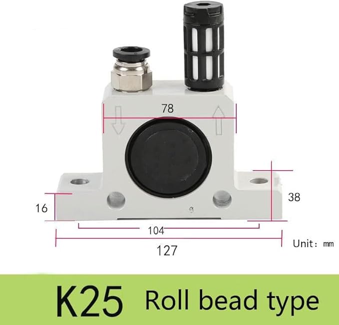 K 1/4'' K25 Thread Pneumatic Vibrator Power Concrete Vibrator Ball Type Aluminum Alloy Air Turbine Oscillator with Silencer