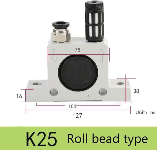 K 1/4'' K25 Thread Pneumatic Vibrator Power Concrete Vibrator Ball Type Aluminum Alloy Air Turbine Oscillator with Silencer