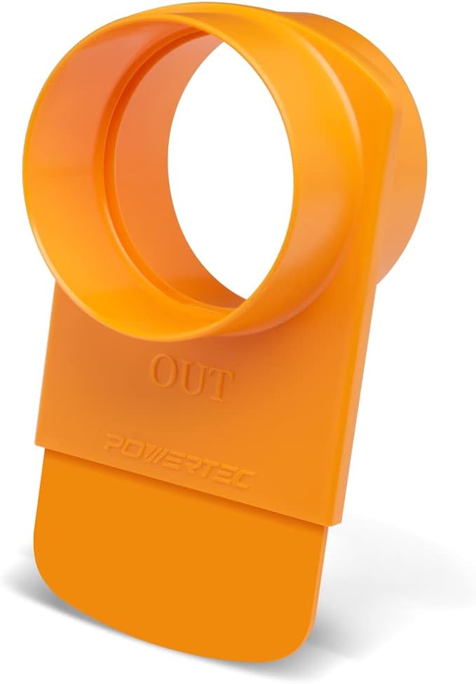 POWERTEC 70295 4-Inch Integrated Blast Gate Clog Resistant, Anti Gap Tapered ABS Plastic Fitting for Dust Collection Systems (Patented)