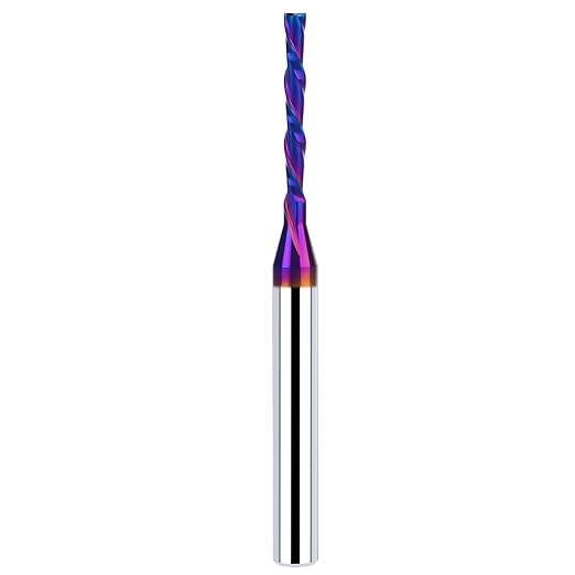 1/4 Inch Shank 1/8 Inch Dia Downcut Spiral Router Bit - 1 Inch Cutting Length 3 Inch Overall Length| CNC Router Bits for Woodworking, Mortising, and Engraving