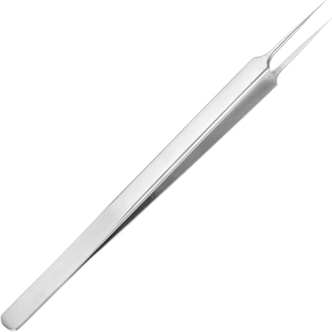 HARFINGTON Stainless Steel Precision Tweezers 6.3 Inch Long Handle Pointed Tip Tweezers Multi Purpose for Craft Industrial Work Laboratory Use, Silver