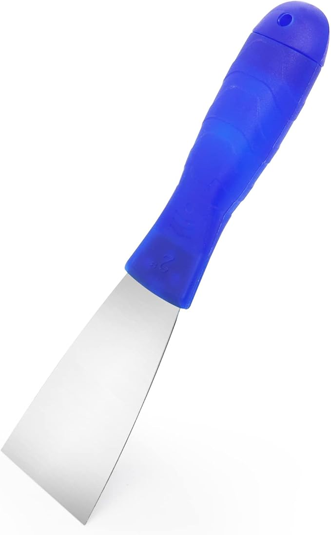 Putty Knife, 2 Inch Metal Scraper, Plastic Handle Spackle Knives for Drywall, Decals, Wall paper, Patching, Painting, Taping, Scraping Coating