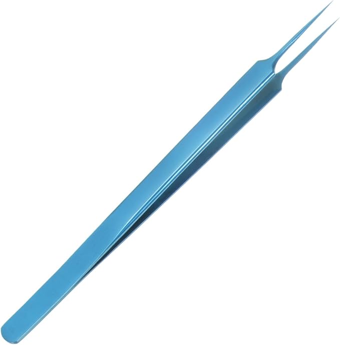 HARFINGTON Stainless Steel Precision Tweezers 6.3 Inch Long Handle Pointed Tip Tweezers Multi Purpose for Craft Industrial Work Laboratory Use, Blue