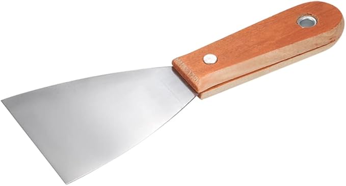 uxcell Putty Scraper 3" Cr-V Steel Stiff Putty Knives with Wood Handle for Taping Paint Wall Floor Tile 3pcs