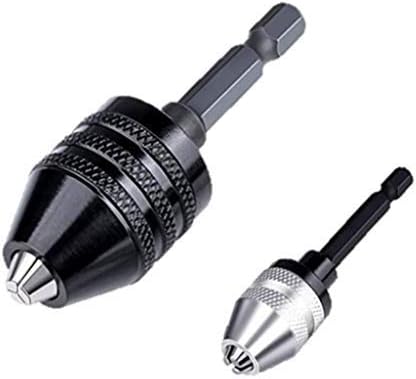 aiyun Drill Chuck Adapter - 2Pcs Drill Chuck for Impact Driver, Drill Bit Adapter Keyless Chuck 1/4 Hex Shank (0.6-8mm,0.3-3.6mm)