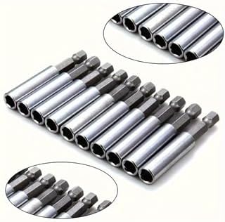 Precision 10 pcs Magnetic Bit Holders Set - Professional Screwdriver Bits 1/4" with Strong Magnet for Secure Grip