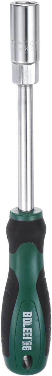 HARFINGTON Metric Nut Driver 12mm CR-V Non-Magnetic Tip Hollow Shafts Hex Socket Screwdriver with Non-Slip Handle for Automobile Repair