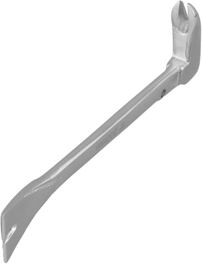 Nail Puller Extractor and Remover Tool with Dual Strike Zones, Precision Claws for Embedded or Headless Nails, Metal Carpentry Pry Bar for Woodworking and Household Repairs, Silver(A)