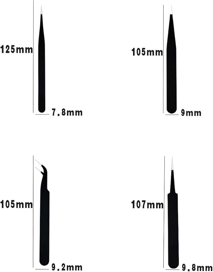 8 pieces precision tweezers for crafts for crafting stickers jewelry fine point stainless tweezers set electronics tools