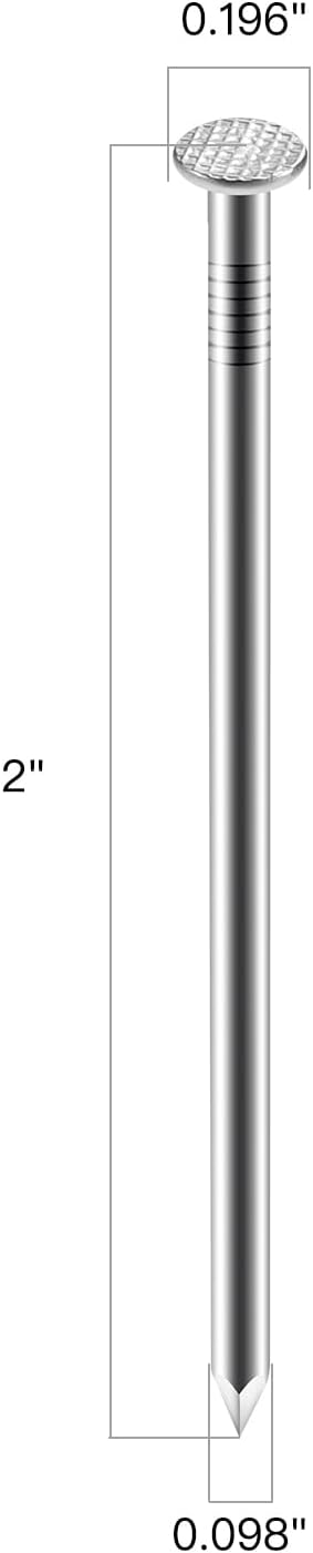 2 inch Hardware Nails, (150pcs) 1 lbs Stainless Steel Nails, Nails for Hanging Pictures, Small Nails, Wall Nails, Wood Nails