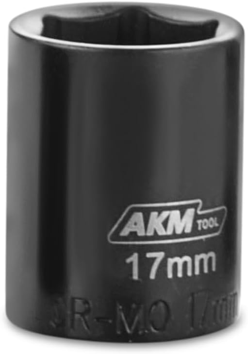 3/8 Inch Drive 17mm Magnetic Impact Socket Set, 1 PCS Metric, 6 Point, Cr-Mo, Square Drive, Magnetic Socket