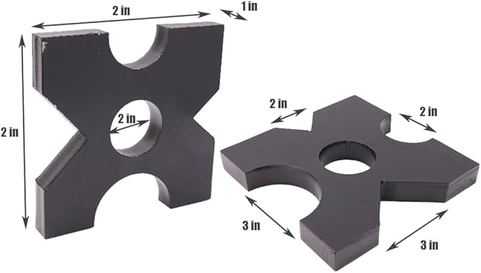 Arbor Press Plate, 20 Ton and 32 Ton Shop Metal Press Plates with 4 Notch, 1 inch/25mm Thickness, H Frame Thickened Hydraulic Shop Press Plate 1" x 7" x 7" (1 Pair)