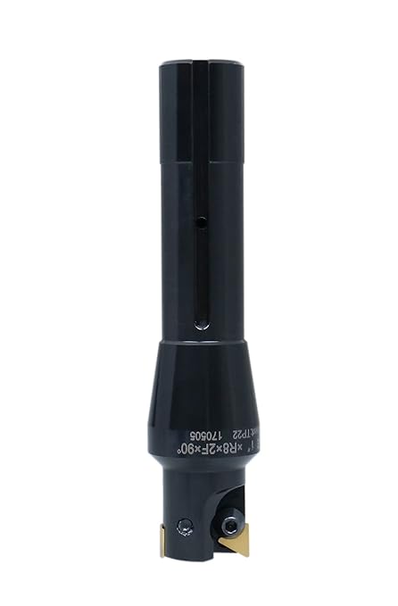 Accusize Industrial Tools 1'' Carbide Indexable End Mill, R8 Shank, 2 Flute, with Tpg22 Inserts, 0046-0915